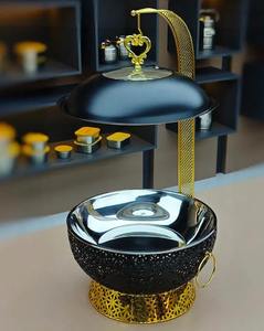 Metal chafing dish with black colored coated adds polished, upscale look that <b>instantly</b> elevates buffet and event presentations - Product Image 4