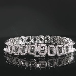 AMBER JEWELS T-2578 Bracelet tennis unisexe géométrique avec diamants de laboratoire, plaqué or 10K, chaîne en or massif 14K, luxe pour usage quotidien - Product Image 2