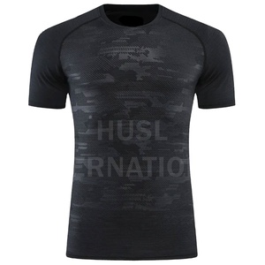 Camiseta de entrenamiento deportivo para gimnasio para hombre, ropa deportiva de baloncesto de compresión personalizada, tela de punto transpirable, ropa de entrenamiento muscular - Product Image 1