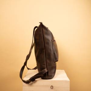 <b>Large</b> Capacity Waterproof Leather <b>Backpack</b> Vintage Anti-Theft Laptop Bag for Business Trip Rucksack LBP-0307 - Product Image 4