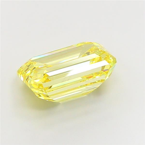 Diamant de laboratoire CVD certifié, taille émeraude, jaune intense fantaisie, pierre précieuse lâche étincelante, luxe exquis pour l'art des joailleries fines - Product Image 4