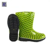 AP <b>Kids</b> <b>Rain</b> <b>Boots</b>-Lemon Polkadot PVC Waterproof Anti-Slip Cute Durable <b>Boots</b> for Children - Product Image 3