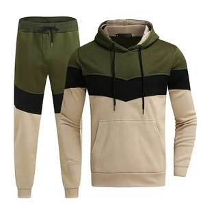 New High Quality Men's Fleece <b>Hoodies</b> & tracksuits Custom logo Casual Track Suit for Men's Oversized Slim Fit Sportswear Set - Product Image 5