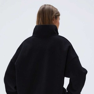 Custom High Quality Best Sweatshirts Manufacturer Women's Oversized Half <b>Zipper</b> Sweatshirts Cotton Fleece Drop Shoulder Pullover - Product Image 6