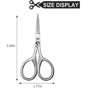 Premium Stainless Steel Small Nose Eyebrow Mustache and <b>Beard</b> Trimming Scissors Grooming Tool for Men and Women Free Samples - Product Image 4