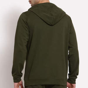 Sweat-shirt à capuche rayé olive pour homme, pull décontracté, streetwear, mode d'hiver - Product Image 2