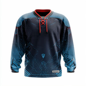 Maillot de hockey sur glace à coupe ample, sublimation, vêtement d'entraînement, hauts de maillot de hockey à manches longues, maillot de hockey sur glace avec cordon de serrage - Product Image 2