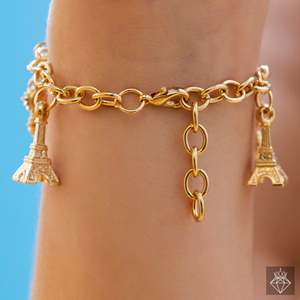 PRAO French Allure Bracelet anti-ternissement doré Accessoire à breloques fines - Product Image 1