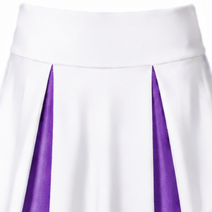 Ensemble d'uniforme de cheerleading sublimé blanc et violet sans manches, haut et jupe pour équipe sportive, tenue de performance, entraînement et compétition - Product Image 6