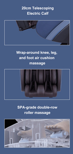 Fauteuil de massage 4D avec airbags pour genoux et mollets, points d'acupression, relaxation, rail SL de 131 cm, grattage profond des pieds et rouleau excentrique - Product Image 4