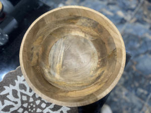 Ensaladera Vintage Ecológica de Madera de Acacia, Hecha a Mano, Color Madera Natural, Diseño de Granos de Fruta, Boca Poco Profunda, Vajilla para Fiestas en Oferta - Product Image 5