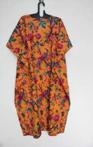 ชุดคลุมชายหาดผ้าฝ้ายอินเดียทำมือทรงหลวมสไตล์โบโฮ - Product Image 3