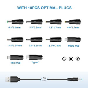 Câble d'alimentation 5V DC, USB vers prise DC, cordon de charge avec 10 adaptateurs pour charger un mini ventilateur USB-HUB, une caméra, une montre connectée, un téléphone portable - Product Image 4