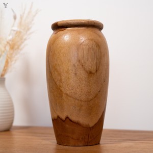 Premium Teak Wood Geometric <b>Vase</b> | Handcrafted Wooden Flower Pot Wholesale - Product Image 2