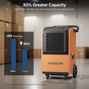 Commerciale Industriale 160 Pt. 7.500 mq Deumidificatore Ft. Bucket Less in giallo, 7.500 piedi quadrati Deumidificatore Ft. Bucket Less in giallo - Product Image 5