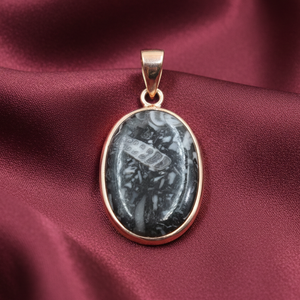 Colgante de Piedra Cabujón Mexicana Natural, Joyería de Plata 925, Chapado en Oro Rosa y Oro Amarillo, Collar Ovalado Hecho a Mano, Regalo - Product Image 3