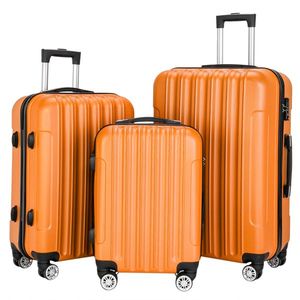 Set di valigie da viaggio multifunzione arancione 3-in-1 di grande capacità - Product Image 1