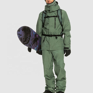 Men's <b>Green</b> Hooded Waterproof <b>Ski</b> <b>Jacket</b> With Zipper Closure Sporty Winter Outdoor Wear - Product Image 3