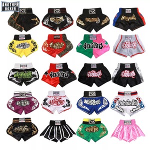 Men's Black Satin Muay Thai Shorts With Gold Embroidery High Waist <b>Elastic</b> Closure Casual Style - Product Image 3