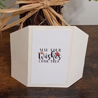 Carte de vœux créative 3D pop-up hexagonale 2026 pour anniversaire, en papier avec vernis mat, papillon rose, fleur découpée au laser, pour maman