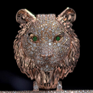 Pendentif personnalisé en moissanite avec nom, en argent sterling 925, serti de diamants VVS, style hip-hop, avec tête de tigre - Product Image 5