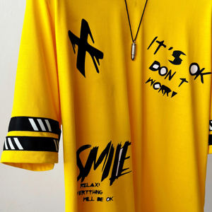 T-shirt pour homme en polyester/coton tricoté de haute qualité, col en V, impression par sublimation, écologique, coupe ample - Product Image 6