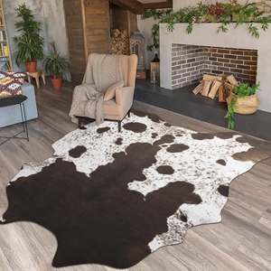 Tapis en cuir de vachette véritable, résistant aux taches, motif animal, décoration d'intérieur, tapis de sol pour salon - Product Image 4