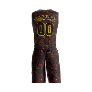 ชุดบาสเก็ตบอลแบบ sublimated พร้อมปักชื่อทีมและหมายเลขทีมตามสั่ง  ชุดเสื้อและกางเกงขาสั้น  รับผลิตแบบ OEM  ชุดยูนิฟอร์มบาสเก็ตบอลปักลายแบบ OEM - Product Image 2
