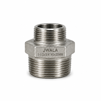 Raccord hexagonal réducteur en acier inoxydable 1-1/2x3/4 pouces (40x20mm) fileté pour le traitement et le transfert de fluides chimiques