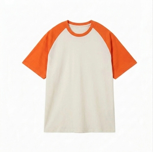 Camiseta Oversize de Algodón 100% con Manga Raglán y Diseño de Parches, Estilo Urbano, Gran Venta, Camiseta de Béisbol de Jersey Raglán - Product Image 1