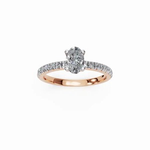 Bague Statement en Moissanite en Or Rose 14K Plaqué Rhodium, Bijou de Luxe Audacieux pour Homme avec Solitaire Central à Taille Ovale - Product Image 2