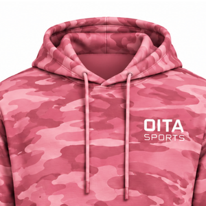 Sudadera con Capucha Rosa Camuflaje para Hombre, Sudadera Personalizada con Estampado de Camuflaje, Bolsillo Canguro, Manga Larga, para Entrenamiento al Aire Libre en Invierno - Product Image 3
