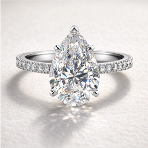 Anillos de plata al por mayor con corte de pera para mujer, anillos de plata S925 para boda y compromiso para mujer - Product Image 3