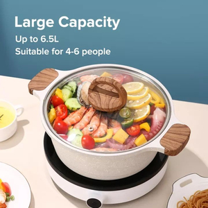 Casserole élégante antiadhésive avec surface revêtue de granit, corps en aluminium forgé durable, poignées latérales résistantes à la chaleur - Product Image 4