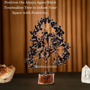 Arbre de Vie en Tourmaline Noire en Gros, Arbre en Cristal avec Fil de Cuivre, Pierres de Guérison, Décoration d'Intérieur - Product Image 5