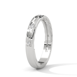 แหวนเพชรทองคำขาวทรงวงรี แหวนแต่งงานแบบซ้อนได้ - Product Image 2