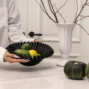 Corbeille à fruits en résine, 1 pièce, grande capacité, noir, minimaliste, bol et assiette à fruits - Product Image 1