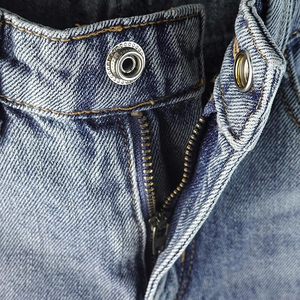 OEM Acid Wash Denim Jorts Unisex Streetwear Baggy Vintage Cotton Custom Print Summer Casual Woven Mid Shorts Wholesale - Product Image 2