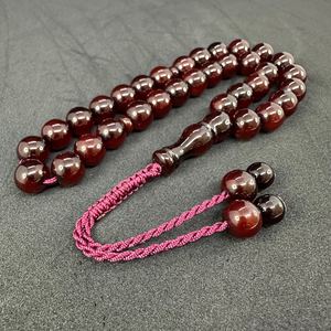 Tasbih de ágata de resina marrón hecho a mano, misbaha islámica de calidad premium con borla dorada, cuentas de oración de resina marrón de forma redonda. - Product Image 6