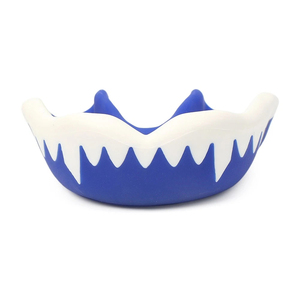 Protège-dents en silicone bleu et blanc avec design dents de requin, équipement de protection pour l'entraînement de boxe - Product Image 4