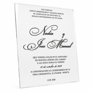 Tarjetas de Invitación de Boda de Acrílico de Lujo, Invitaciones de Acrílico Transparente Personalizadas, Impresión UV, Tarjetas para Eventos Premium, Suministro al por Mayor - Product Image 1