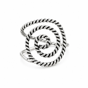 Bague spirale en argent sterling 925, faite à la main, torsadée, ouverte, minimaliste, enveloppante, bijoux chrétiens, cadeau pour femme - Product Image 2