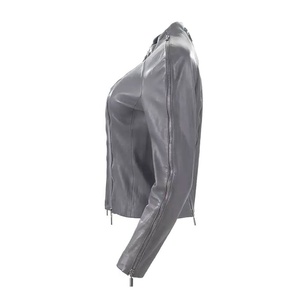 New Design Fashion Customized Women <b>Leather</b> <b>Jacket</b> Fashion Women's Plus Size Slim Fit Zip up Outwear Motorcycle <b>Jacket</b> - Product Image 5