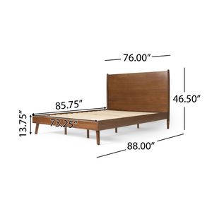 Letto a piattaforma Cohron Cali King in legno massello, collezione di letti in legno realizzati a mano - Product Image 3