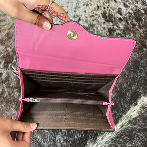 New Personalized Handmade Designer Hand Tooled Leather Carving Wallet Vintage Genuine Cowhide Leather Women <b>Purse</b> With Wristlet - Product Image 6