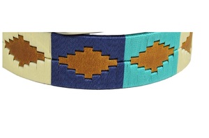 Ceinture réversible à motif géométrique ethnique en cuir de vache avec boucle à ardillon argentée, style décontracté pour homme - Product Image 3