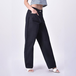 Pantalones Cargo Anchos de Mezclilla para Mujer, Estilo Urbano, Cintura Alta, con Múltiples Bolsillos, Fabricante OEM - Product Image 2