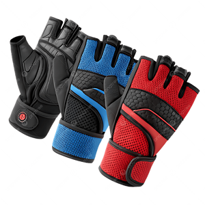 Player Network Gym Fitness Wear Half Finger Polyester Breathable Unisex <b>Gloves</b> Heavyweight Exercise Weightlifting Bodybuilding - Product Image 2