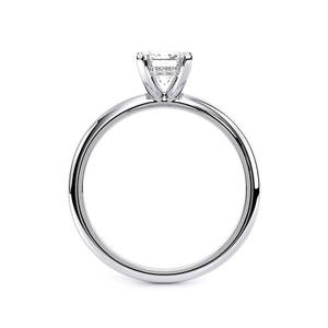 Anillo de Compromiso Solitario de Oro Sólido de 14K con Diamante Cultivado en Laboratorio de Corte Esmeralda, Certificado IGI, Chapado en Rodio, Corte Escalonado, Minimalista y Elegante - Product Image 6