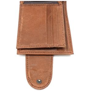 Factory Price Custom Genuine Leather Bifold Slim <b>Wallet</b> RFID Large Capacity Card <b>Holder</b> Slots and ID Window <b>Wallets</b> for Men - Product Image 5
